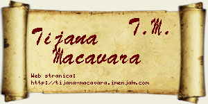 Tijana Macavara vizit kartica